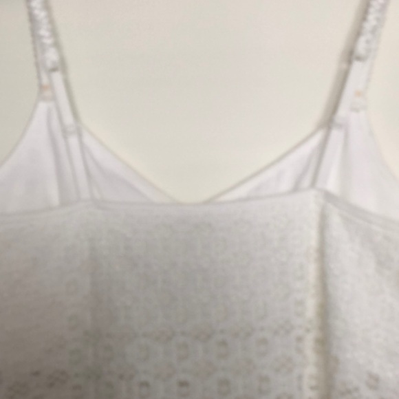 White stretch cami, See-thru bottom, Built-in bra - Picture 5 of 6